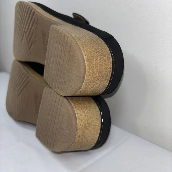 Dansko Britney Womens 41 Clogs Mary Jane Black Nubuck Slip-On Mule Shoe Comfort - Picture 11 of 12